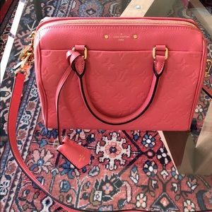 Louis Vuitton Pink Empreinte Bandouliere Speedy 25